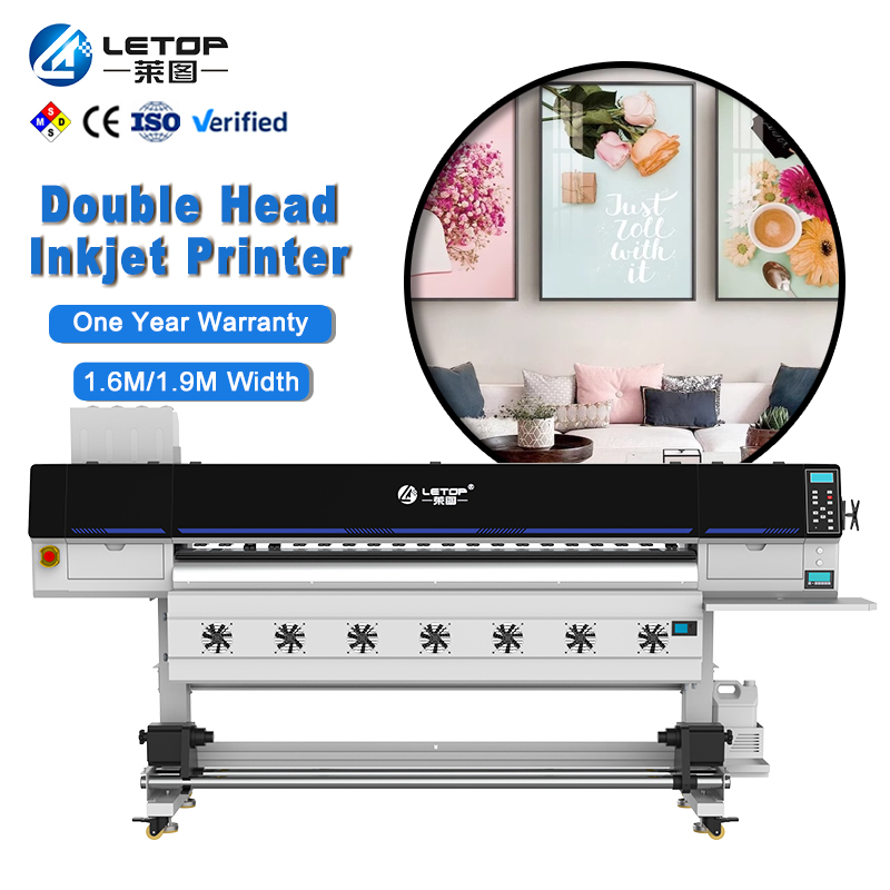 LETOP 1.6M 1.9M ECO Solvent Vinyl Sticker Roll Large Digital Printing Plotter Printer Machine I3200 Roll To Roll Inkjet Printer