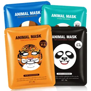 Masque animaux, étiquette privée, soin en profondeur et éclaircissant, panda, mouton, tigre, hydratant