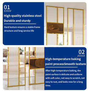 OEM New Design Style Stainless Steel Metal Glass <strong>Room</strong> <strong>Divider</strong> Living <strong>Room</strong> and Dining <strong>Room</strong> Partition Designs Wall <strong>Divider</strong> - Product Image 3