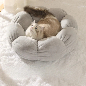 Cama Redonda de Felpa Suave para Mascotas, Linda Cama de Flores para Gatos, Colchón para Mascotas, Nido para Dormir para Cachorros, Cueva - Product Image 3