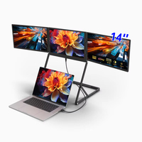 Écran portable Eimio 14 pouces IPS Type-C Plug & Play, extension d'écran quadruple pour ordinateur portable, moniteur de jeu triple écran OEM