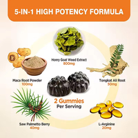 Gummies Énergisantes Aphrodisiaques au Maca 100% Naturelles Véganes Stimulent la Vitalité Sexuelle et la Santé Rénale pour Hommes, Femmes Adultes et la Beauté