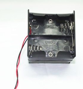 GT-144(WBL) 黑色塑料和黄铜材质 2 线 4 X 1.5V D 尺寸（UM-1*4）电池盒收纳盒 - Product Image 4