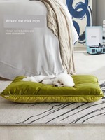 Vente en gros de lits pour animaux de compagnie confortables et orthopédiques en tissu anti-rayures lavable, équipement de sommeil pour chiens et chats, OEM personnalisé