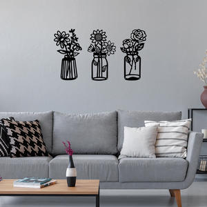 Flores al por Mayor en un Jarrón, Decoración de Pared de Metal, Decoraciones para el Hogar, para Sala de Estar, Decoración de Dormitorio - Product Image 4