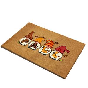 พรมเช็ดเท้าลายต้นมะพร้าวทรงสี่เหลี่ยมผืนผ้า ลายแปลกใหม่ กันลื่น สำหรับทางเข้าบ้าน พร้อมดีไซน์ตัวอักษรโนม - Product Image 1