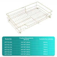 Accessoires de meuble encastrés 600-900mm, panier à vaisselle coulissant en Y à fermeture amortie pour cuisine intégrée, projets commerciaux et sur mesure