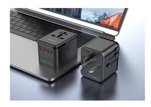 Adaptateur de voyage Techancy hautement recommandé, portable, universel, léger, 25W, 2 ports Type-C, 2 ports USB, avec logo - Product Image 3