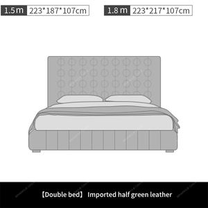 Meubles de chambre à coucher OEM, lits doux, taille complète/queen, cadre en bois, tissu en cuir personnalisé, lit doux de luxe - Product Image 3