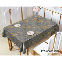 Nappe de table semi-circulaire moderne à motif paysager en plastique, imperméable et anti-taches, idéale pour la maison et les fêtes – Meilleure vente