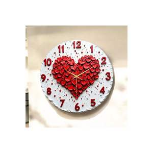 Colorful Printed Patterned Numbered Wooden <b>Silent</b> Round <b>Wall</b> <b>Clock</b> 45x45cm Classical Theme Turkey Origin Gift Idea - Product Image 5