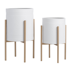 Vasi decorativi moderni con supporto in metallo, vasi per fiori da interno per la casa, soggiorno, ingresso, corridoio. - Product Image 1