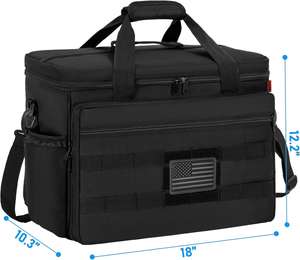 Sac de patrouille tactique noir en nylon avec fermeture éclair, multifonctionnel, grande capacité, avec patch PLC et système MOLLE - Product Image 2