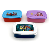 Boîte Bento Portable en Plastique avec Couvercle en Plastique, Motif Voiture, Contenant Alimentaire Micro-ondable pour Enfants, Idéal pour la Maison (Vente en Gros)