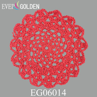 Sous-verre rond en dentelle de coton écologique style campagnard, lavable EVER GOLDEN