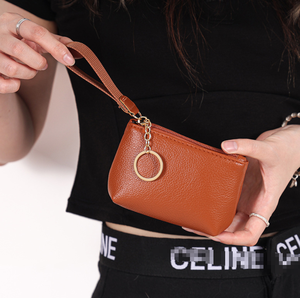 Cartera Pequeña De Mujer En Piel Marrón - Monedero Compacto Con Múltiples Ranuras, Ideal Para Regalo
