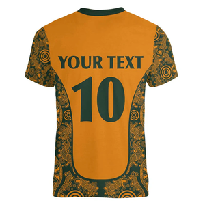 Alibaba-china-vente en gros de t-shirt à col en v personnalisé pour le championnat de rugby australien 2024 pour femmes avec motif de <span class=keywords><strong>tatouage</strong></span> d'art aborigène pour femmes - Product Image 2