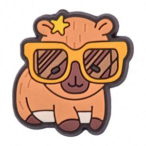 Venta al por mayor de dijes de PVC personalizados con forma de capibara para zapatos, decoraciones para calzado, regalos para niños - Product Image 5