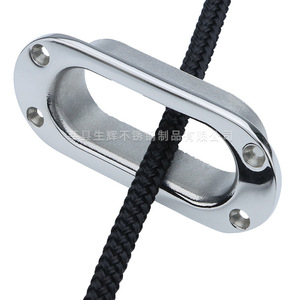 Stainless Steel Oval Cable Guide 95x38mm Mirror Polished Marine Hardware for <b>Yacht</b> Boat Anchor Handling - Product Image 5