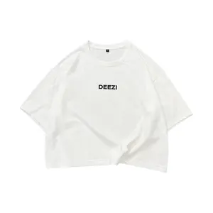 Custom 100 algodão em branco t-shirt com logotipo tela impressão t-shirt Crop Top Sexy T-shirt para as mulheres