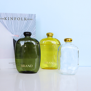 TOP Offre Spéciale 100ml 250ml 350ml 500ml Plat Clair Froid Liqueur Boisson Jus Café Vin Flacon En Verre Bouteille Avec Bouchon En Plastique - Product Image 3