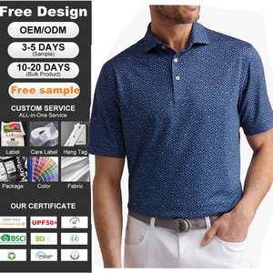 Custom Design logo Good Trust Golf Shirt High-end Men's Polo Top Spandex Polyester Short Sleeve 180grams Golf Polo Shirt