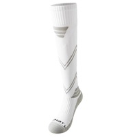 Chaussettes de sport montantes tricotées avec logo personnalisé, antidérapantes, en tissu éponge rembourré, pour football, cyclisme, ski, compression, commande en gros