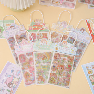 Ensemble d'autocollants de dessins animés, mat, imperméable, en matériau PET, vernis mat, pour cadeaux promotionnels, récompenses pour étudiants - Product Image 1