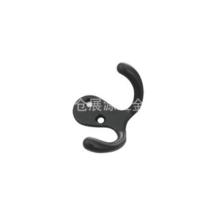 Zhanyuan Zinc Alloy Double <b>Hook</b> Black Powder Coated Minimalist Style Cabinet <b>Hook</b> For Wall Mounting - Product Image 1