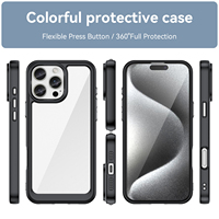 Étui pare-chocs transparent pour iPhone 16 Pro Max 16 Plus 15 Pro 14 13 12 11 XS Max XR 6 7 8 SE 4 Couverture arrière transparente antichoc rigide