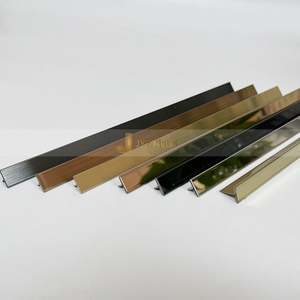 EX056 Foshan Hot Sale Modern Aluminium Profile Waterproof Durable Floor Tiles Decorative <b>Strips</b> <b>Metal</b> <b>Edge</b> T Shape Trim Tile Gap - Product Image 2