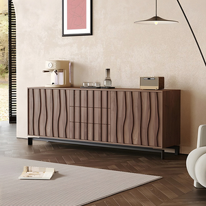 Modern Walnut <strong>Sideboard</strong> New Design <strong>Cheap</strong> Wholesale for Home Wall Living Room Furniture Wood Style Panel for Hotel Apartment Use - Product Image 3