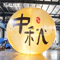 Décoration d'événements pour le Festival de la Mi-Automne : Lune gonflable lumineuse personnalisée avec éclairage LED, ballon gonflable planète flottant