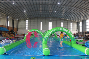 Deslizamiento y tobogán para fiesta en la piscina, tobogán inflable de 500 pies de largo, tobogán de tubo de agua para el vientre de la ciudad para fiestas, eventos, patio trasero - Product Image 2