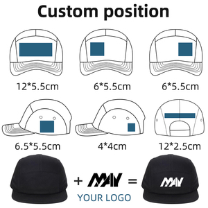 Casquette plate respirante noire à la mode pour l'été, logo personnalisé, séchage rapide, casquette de suivi en plein air - Product Image 4