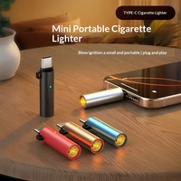 Briquet électronique portable d'extérieur USB Type-C pour téléphone portable, mini souffleur d'air, design moderne, coupe-vent, fil chauffant