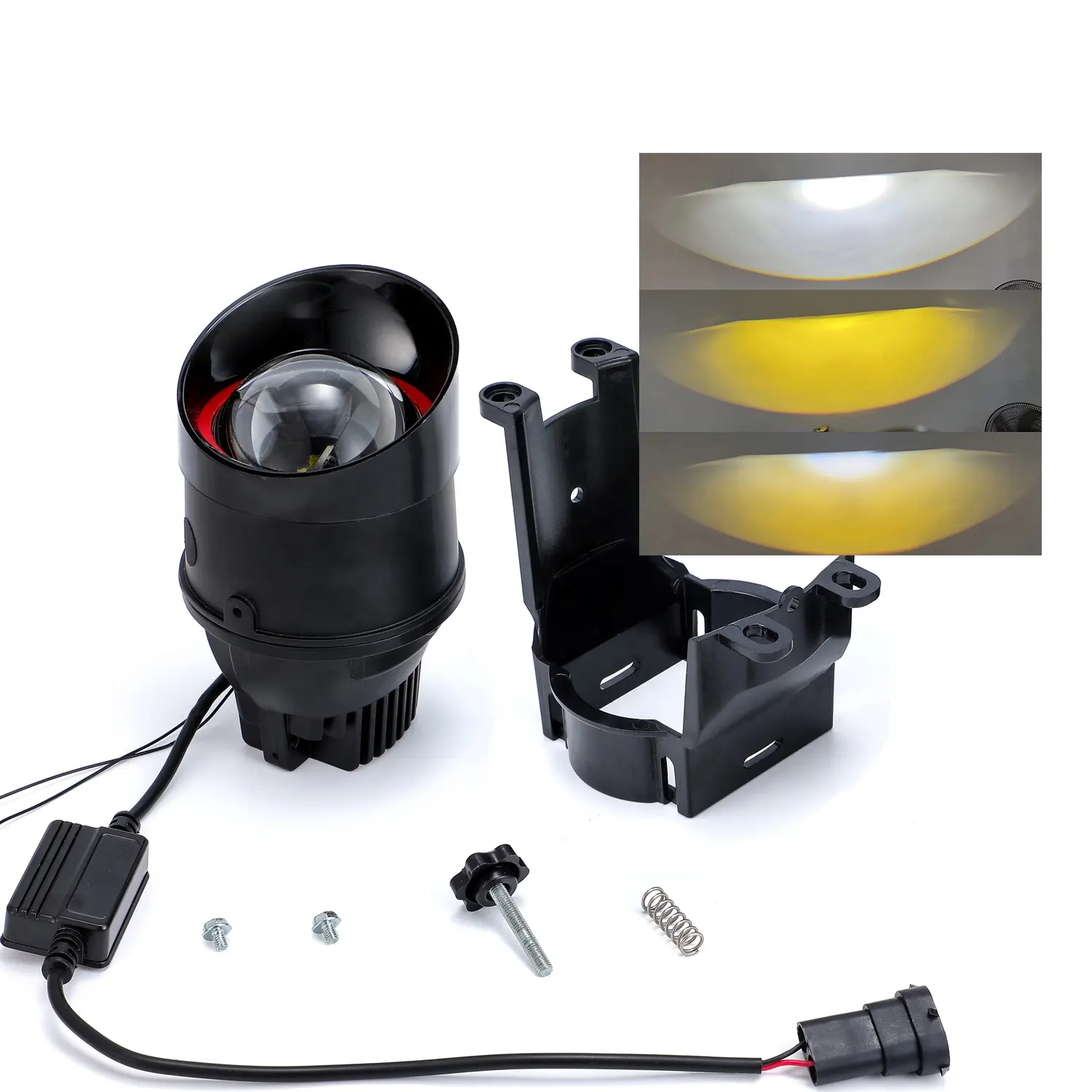 GPNE F8x 3 color led fog light 3.0 inch h11 car bi led lens projector bi-led fog lamp