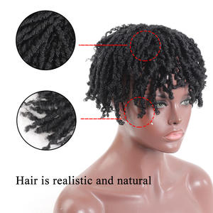 Peluca trenzada de 5,9 pulgadas rizada Afro rizada sintética al por mayor peluca colorida peluca sintética de pelo Afro Twist <span class=keywords><strong>para</strong></span> <span class=keywords><strong>hombres</strong></span> negros - Product Image 3