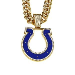 Venta al por mayor Collares con colgante de Indianapolis Colts, Joyería de Moda Hip-hop Estilo Punk Colgante Collares Cubanos Regalos de Aniversario - Product Image 1