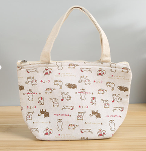 Bolsa de lona ecológica con diseño de dibujos animados, asa doble gruesa, cierre de cremallera, ideal para la escuela, conferencias, promociones y compras. - Product Image 5