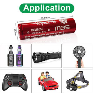 M35 18650 3500 <span class=keywords><strong>mah</strong></span> 10a/25a <span class=keywords><strong>3.6v</strong></span> סוללת ליתיום יון לעומת סוללות נטענות 35e עבור פנס 3500 <span class=keywords><strong>mah</strong></span> 10a תא - Product Image 5