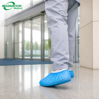 Mediunion Couvre-chaussures jetables non tissés épaissis pour usage domestique avec design antidérapant et respirant, certifiés CE, non stériles, paquet de 100