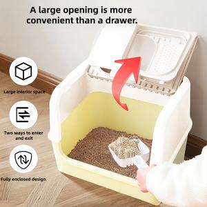 <span class=keywords><strong>Toilette</strong></span> pour <span class=keywords><strong>chat</strong></span> à rabat arrière de grande taille entièrement fermée Boîte de litière pour <span class=keywords><strong>chat</strong></span> <span class=keywords><strong>Toilette</strong></span> d'entraînement pour <span class=keywords><strong>chat</strong></span> d'intérieur - Product Image 3