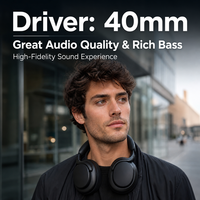 Casque audio supra-auriculaire populaire pour le gaming avec haut-parleurs de 40 mm, design étanche, faible latence, basses renforcées