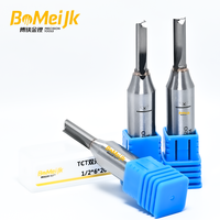 BoMeiJK Fraise droite personnalisable TCT à 2 dents, hélice 45°, HRC65, OEM ODM pour le travail du bois