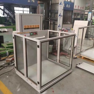 Gunting hidrolik kecil biaya rendah kualitas tinggi Lift 3-4 lantai Mini perumahan panorama kaca Lift 2 orang 300/450kg beban - Product Image 3