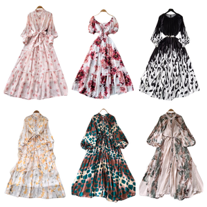 Vestido Largo Elegante de Gasa Floral para Mujer con Tirantes, Estilo Chino, Lavable, de Modal, Tendencia Verano 2026, Falda Cruzada Nueva - Product Image 1