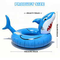Bouée de piscine gonflable Requin pour enfants et adultes, jouet de piscine à chevaucher pour fêtes aquatiques
