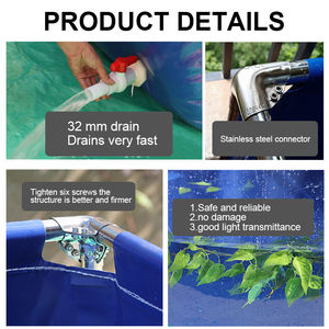 Waterdichte PVC-kweektank, PVC-doek tank, opvouwbare en afneembare decoratieve garnalenvijver van canvas - Product Image 5