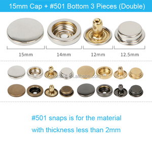 12.5mm 501 503 bouton-pression Double face en métal, bouton-pression pour vêtements 17mm doudoune boutons en laiton - Product Image 5